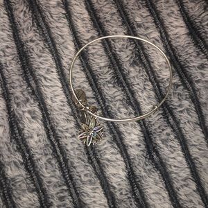 Silver Alex and Ani snowflake bracelet